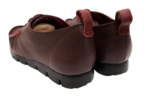 【arui_toe 3955BL ブルーレッド】本革コンフォートモカシンデッキシューズ